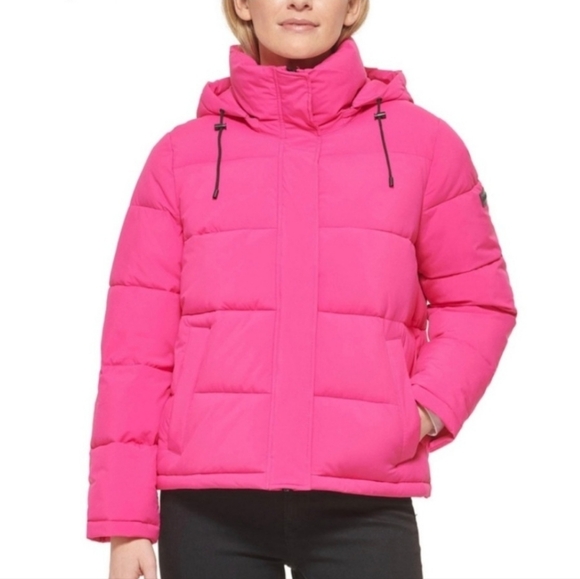 Calvin Klein Vibrant Pink Puffer Jacket - Picture 5 of 14